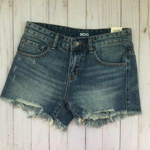 Urban Outfitters High Waist Fringe Denim  Shorts NWT SZ 2